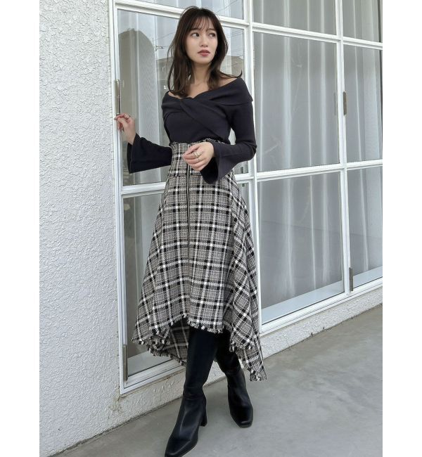 dazzlin「ZIPフリンジコルセットフレアスカート」|スカート|