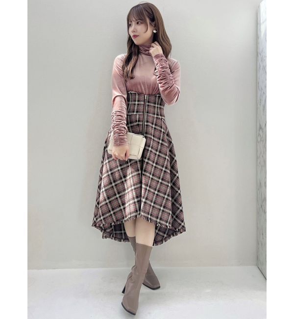 dazzlin「ZIPフリンジコルセットフレアスカート」|スカート|