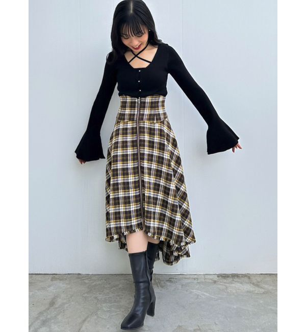 dazzlin「ZIPフリンジコルセットフレアスカート」|スカート|