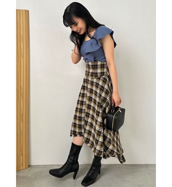 dazzlin「ZIPフリンジコルセットフレアスカート」|スカート|