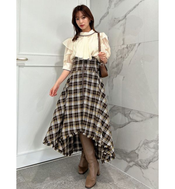 dazzlin「ZIPフリンジコルセットフレアスカート」|スカート|