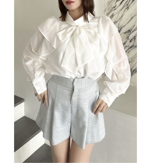 dazzlin「フリルリボン2WAY長袖ブラウス」|シャツ・ブラウス|