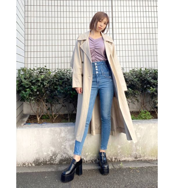 EMODA「ミニマルケープトレンチコート」|トレンチコート|