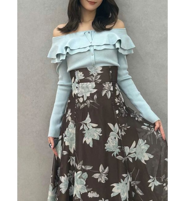 MERCURYDUO「編み変化ラッフルコンパクト」|ニット・セーター|