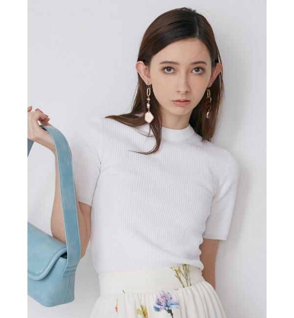 MURUA「ハーフスリーブタイトリブニット」|ニット・セーター|