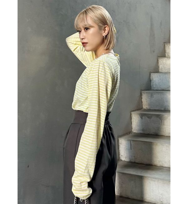 MURUA「ボーダーサムホールトップス【WEB限定】【Tシャツ】」|Tシャツ・カットソー|