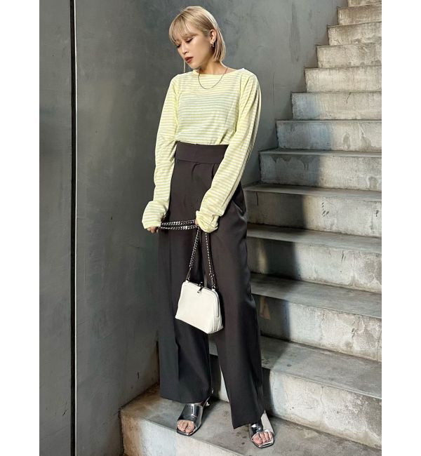 MURUA「ボーダーサムホールトップス【WEB限定】【Tシャツ】」|Tシャツ・カットソー|