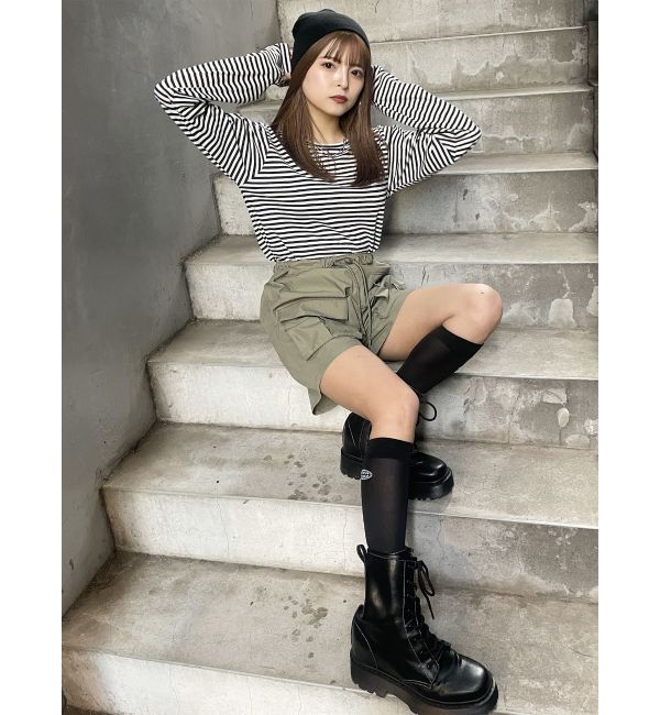 MURUA「ボーダーサムホールトップス【WEB限定】【Tシャツ】」|Tシャツ・カットソー|