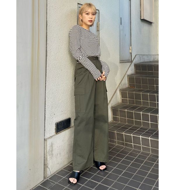 MURUA「ボーダーサムホールトップス【WEB限定】【Tシャツ】」|Tシャツ・カットソー|