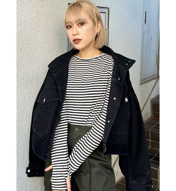 MURUA「ボーダーサムホールトップス【WEB限定】【Tシャツ】」|Tシャツ・カットソー|