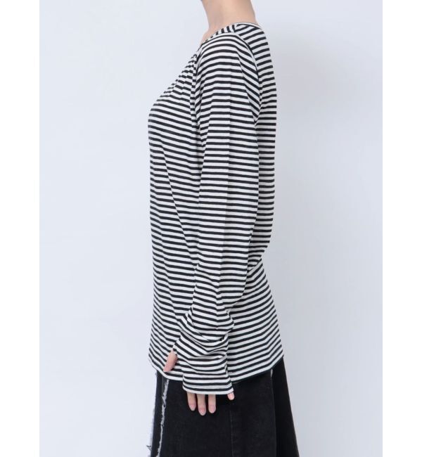 MURUA「ボーダーサムホールトップス【WEB限定】【Tシャツ】」|Tシャツ・カットソー|