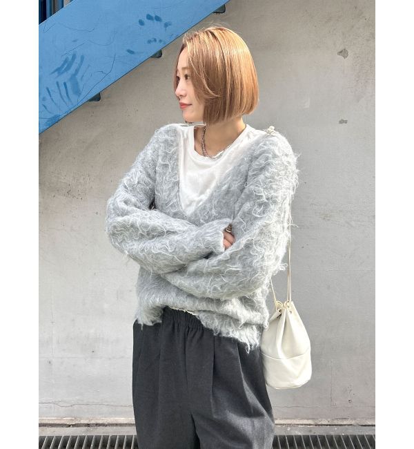 Ungrid「Vネック起毛ルーズニット」|ニット・セーター|