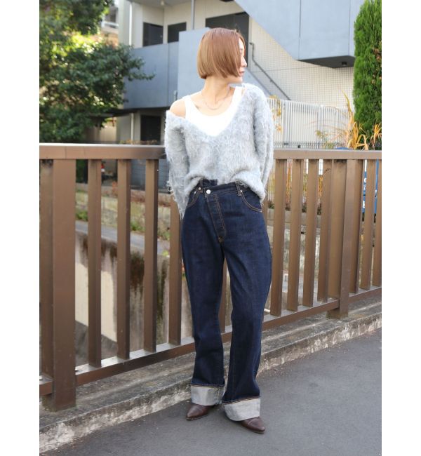 Ungrid「Vネック起毛ルーズニット」|ニット・セーター|