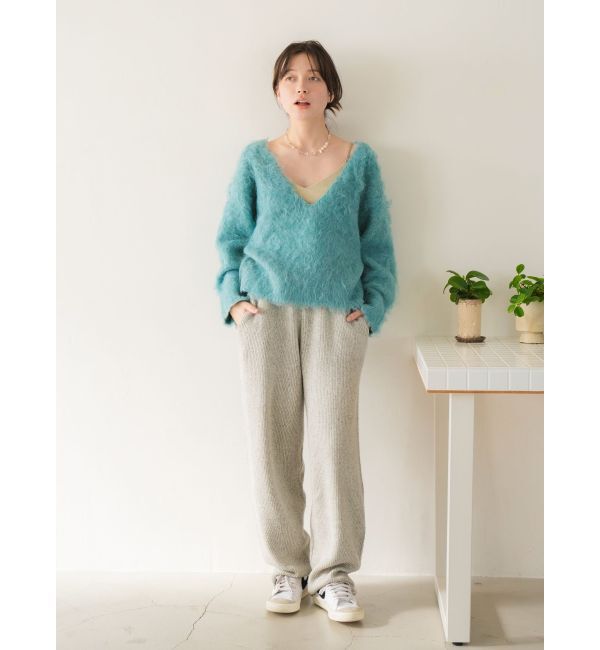 Ungrid「Vネック起毛ルーズニット」|ニット・セーター|