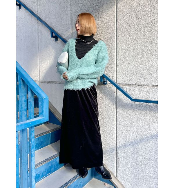 Ungrid「Vネック起毛ルーズニット」|ニット・セーター|