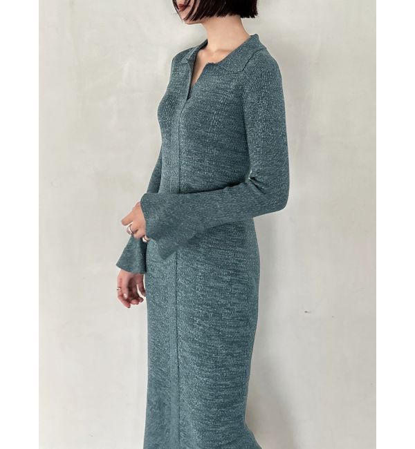 LAGUNAMOON「メランジフレアカフニットワンピース」|ワンピース|