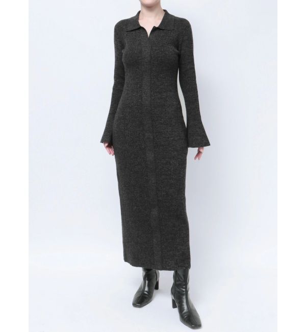 LAGUNAMOON「メランジフレアカフニットワンピース」|ワンピース|