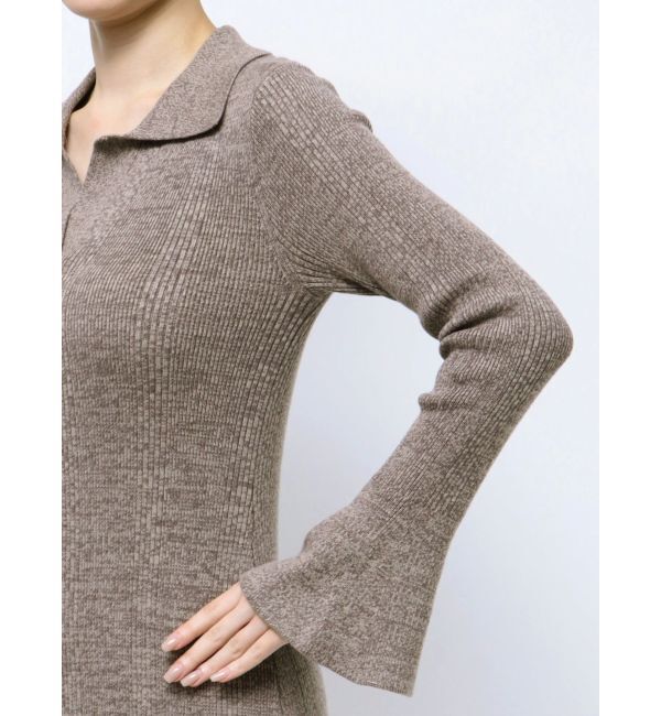 LAGUNAMOON「メランジフレアカフニットワンピース」|ワンピース|