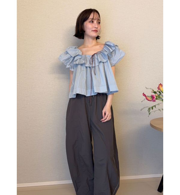 LAGUNAMOON「【FILA別注】フリルオフショルブラウス」|シャツ・ブラウス|