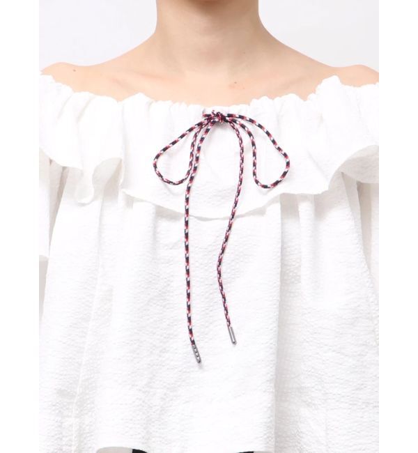 LAGUNAMOON「【FILA別注】フリルオフショルブラウス」|シャツ・ブラウス|