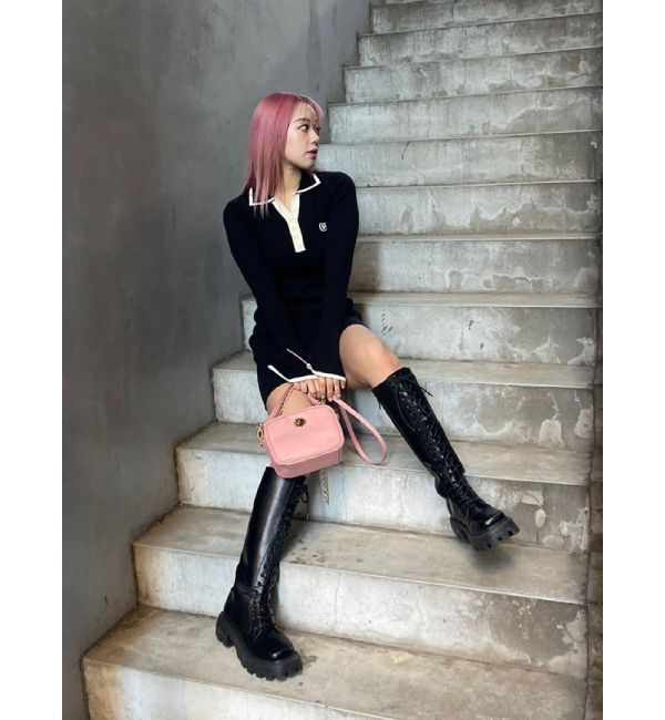 EVRIS「ワンポイントシャツミニニットワンピース」|ワンピース|