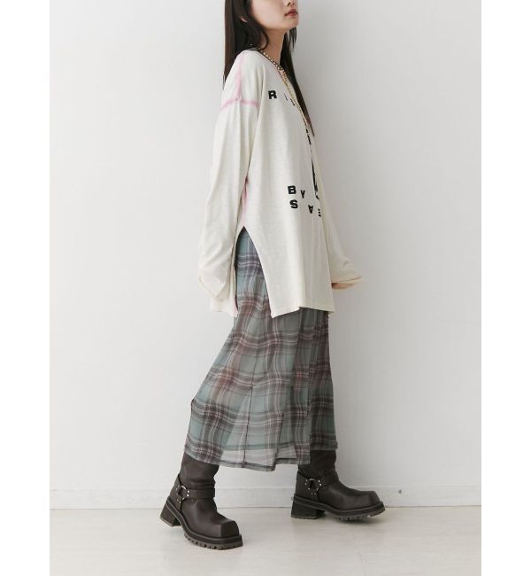 jouetie「チェックパターンシアーマキシワンピース」|ワンピース|グリーン