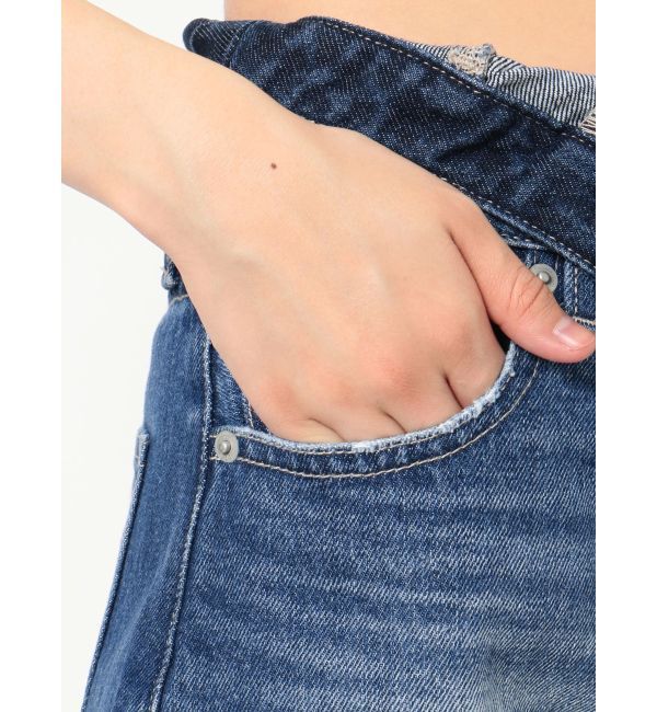 GYDA「REMAKEライク2WAYダブルウエストデニムショートパンツ」|デニム|