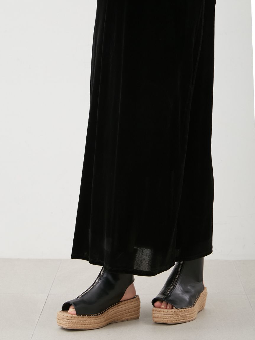 Mila Owen「バックシャンフレンチスリーブベロアワンピース」|ワンピース|