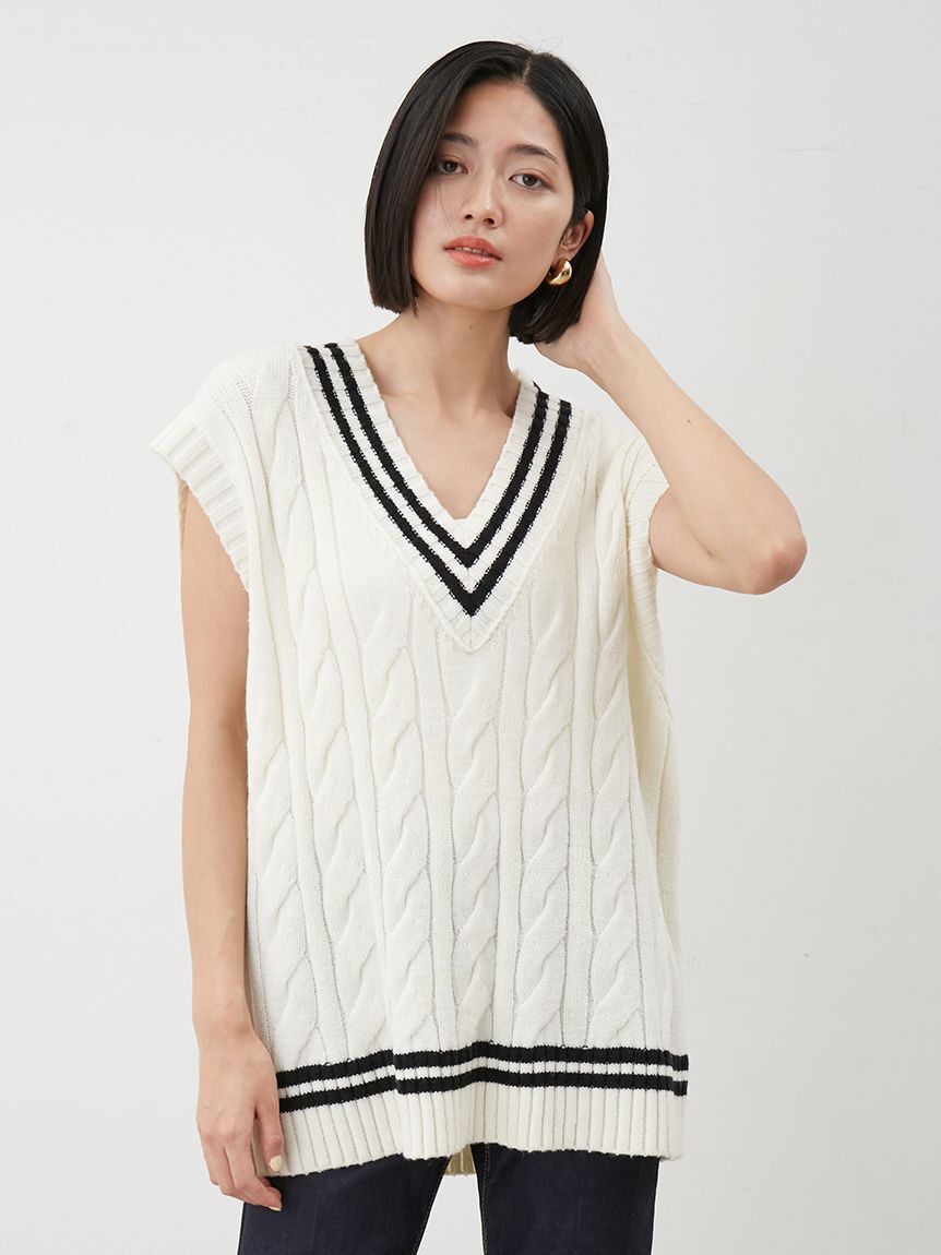 Mila Owen「チルデンニットベスト」|ダウンベスト・ベスト|