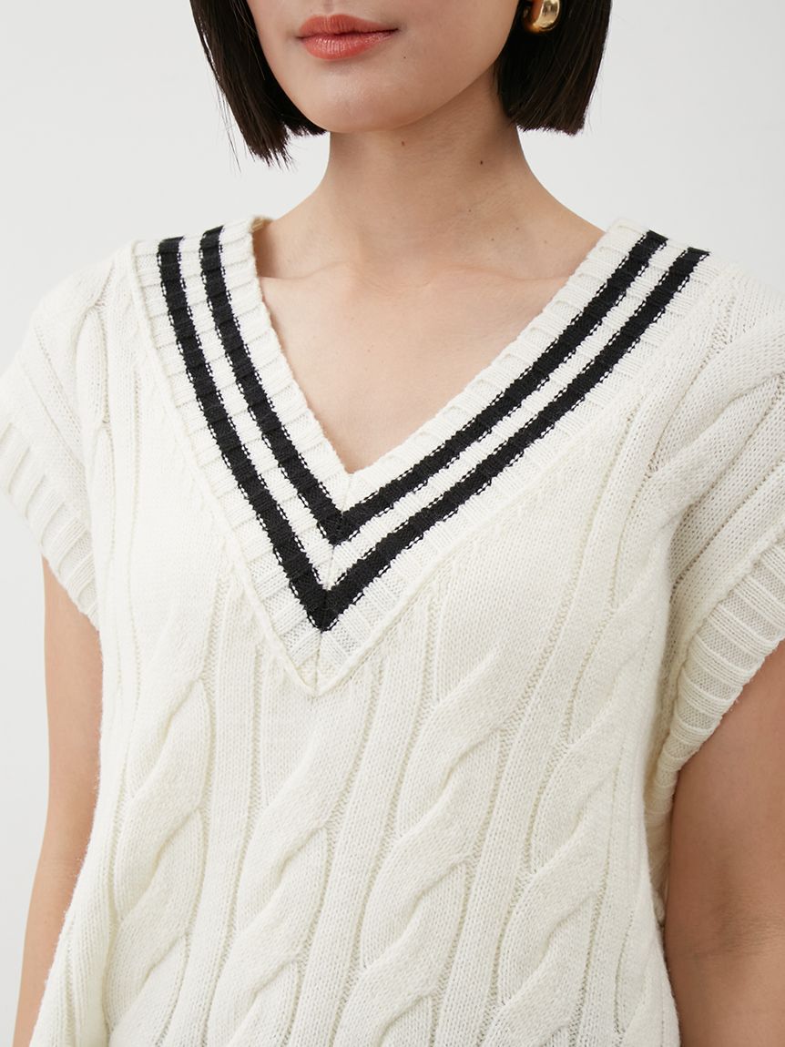 Mila Owen「チルデンニットベスト」|ダウンベスト・ベスト|