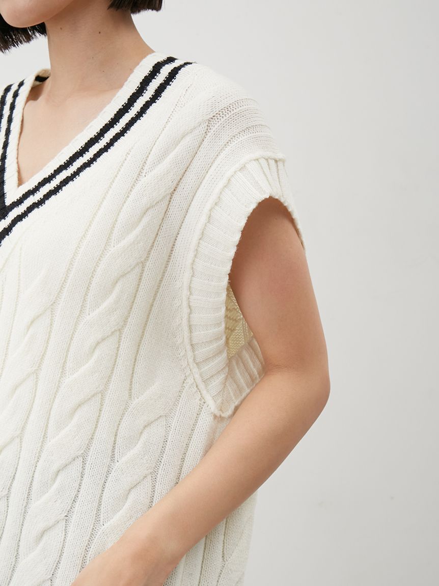 Mila Owen「チルデンニットベスト」|ダウンベスト・ベスト|