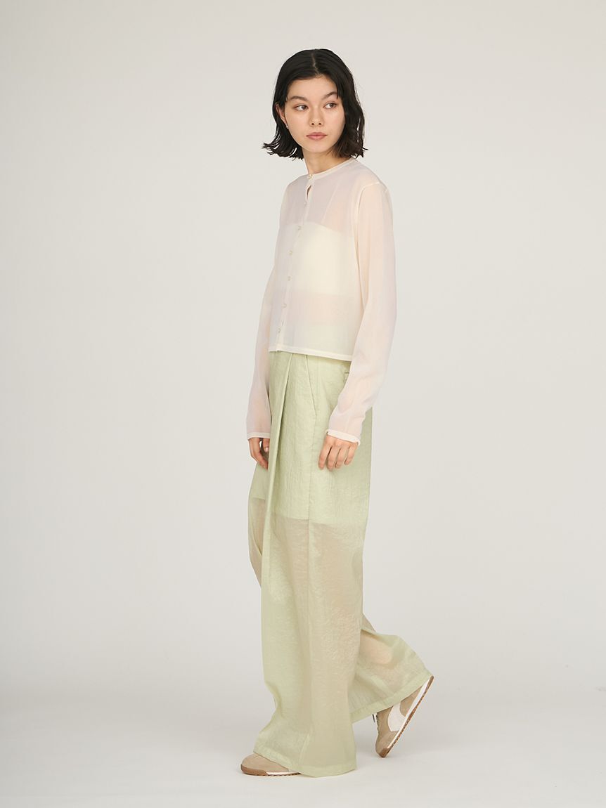 emmi atelier「シアーワイドタックパンツ」|チノ|