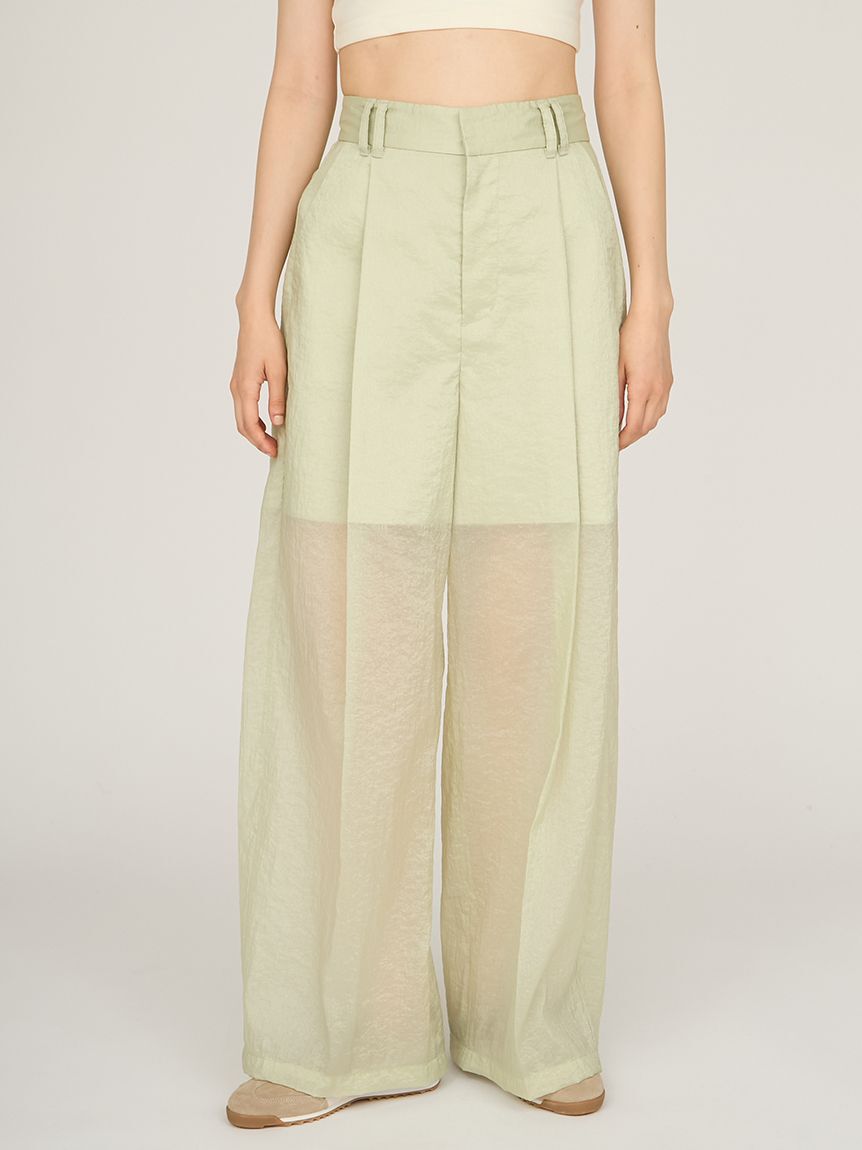 emmi atelier「シアーワイドタックパンツ」|チノ|