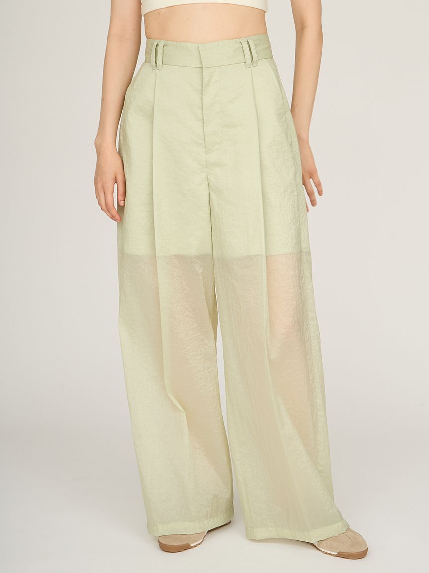 emmi atelier「シアーワイドタックパンツ」|チノ|