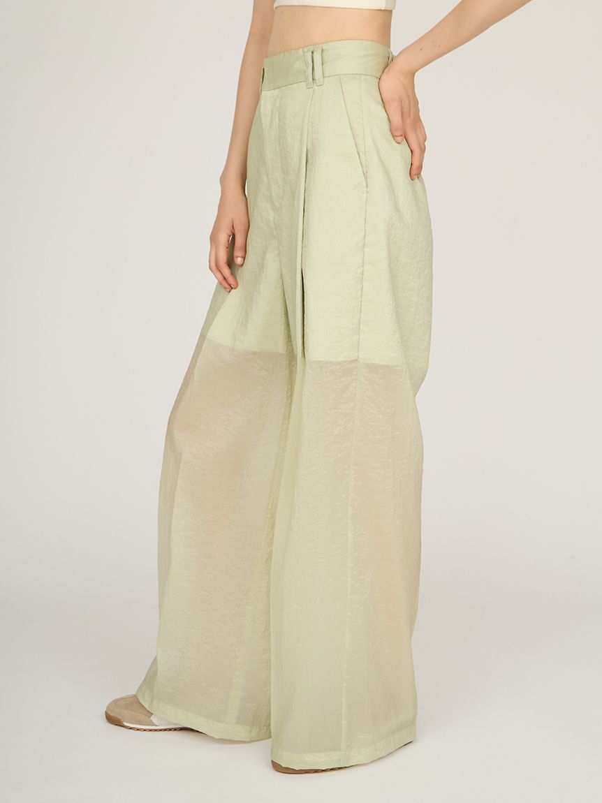 emmi atelier「シアーワイドタックパンツ」|チノ|