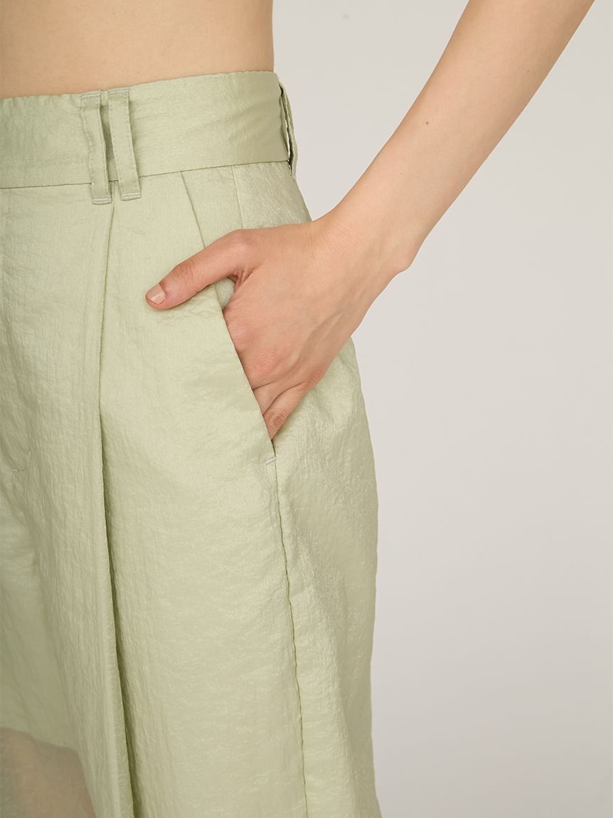 emmi atelier「シアーワイドタックパンツ」|チノ|