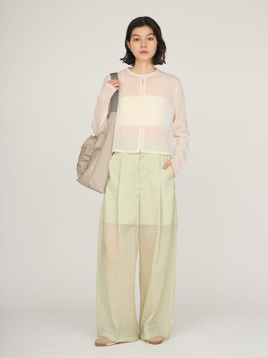 emmi atelier「シアーワイドタックパンツ」|チノ|