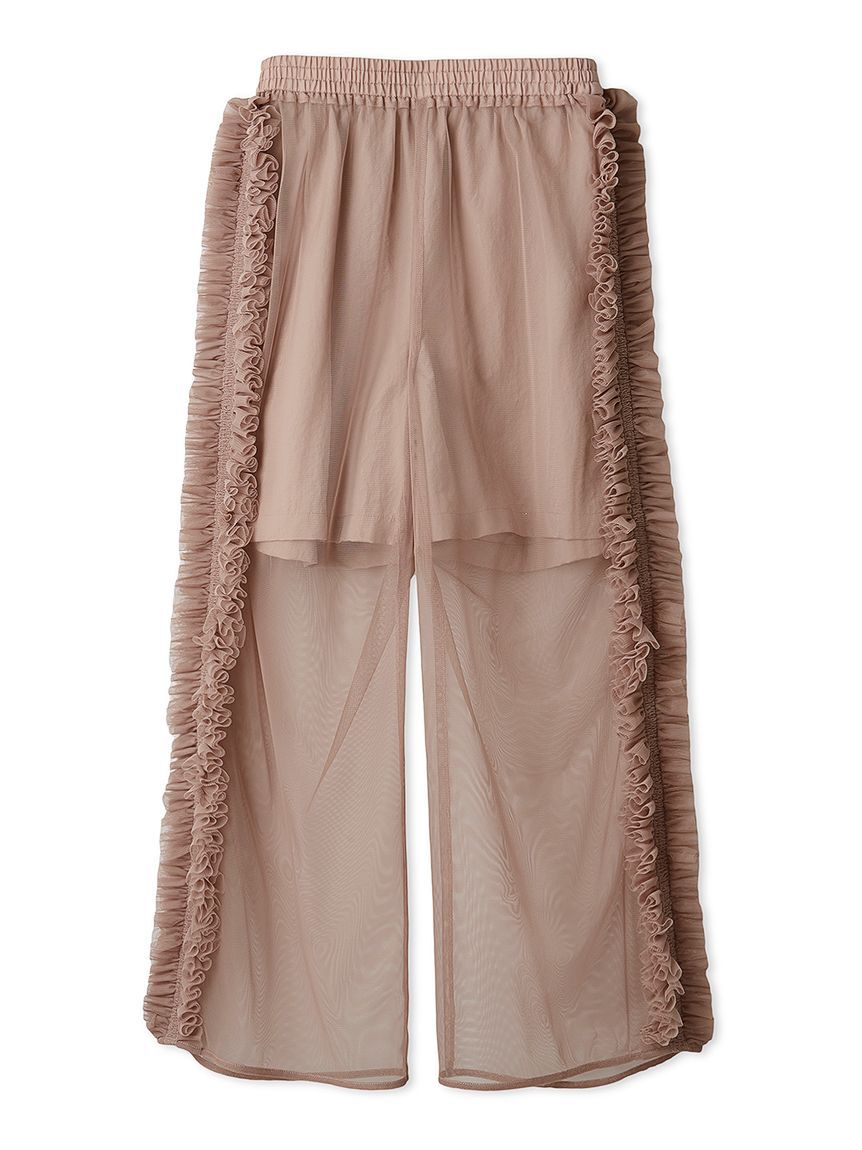 FURFUR「チュールフリルレイヤードパンツ」|チノ|