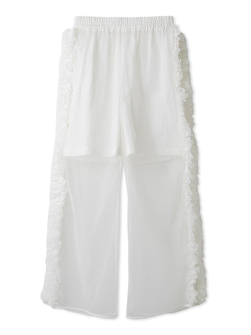 FURFUR「チュールフリルレイヤードパンツ」|チノ|