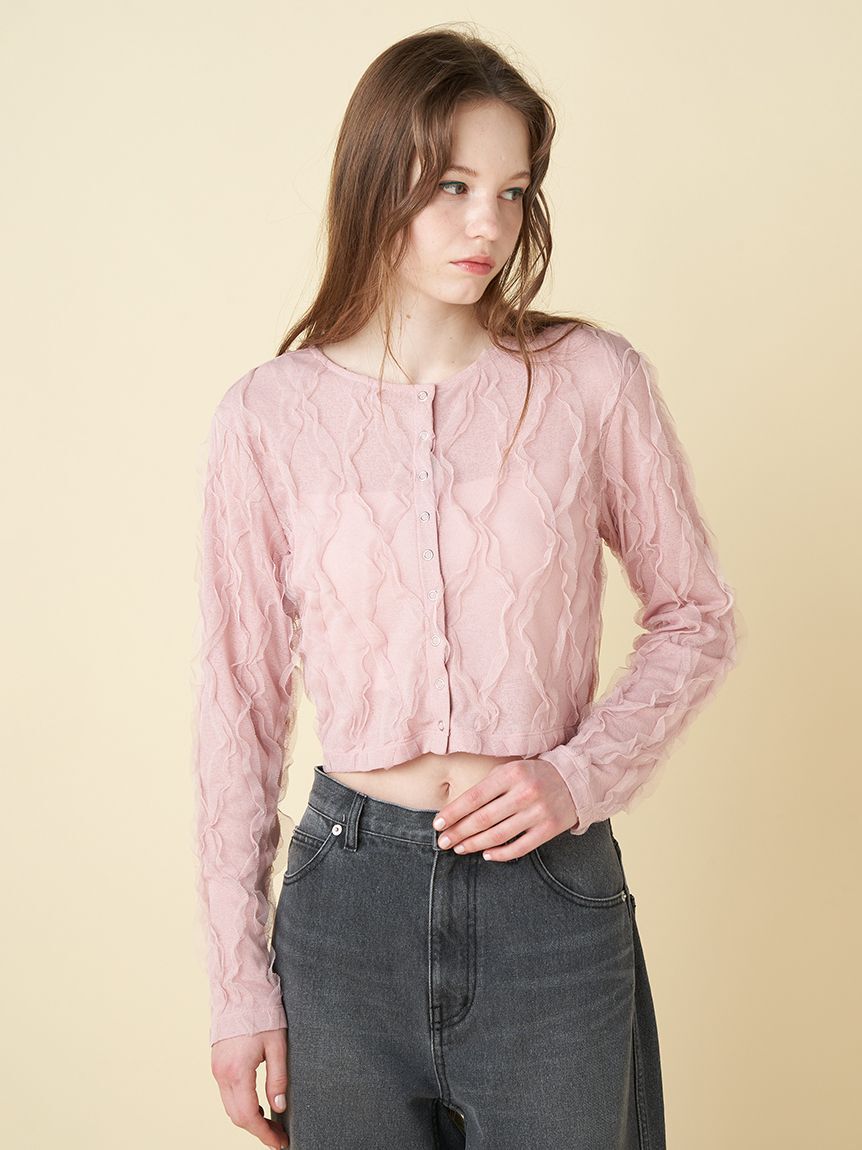 FURFUR「フリルジャージカーディガン」|カーディガン|