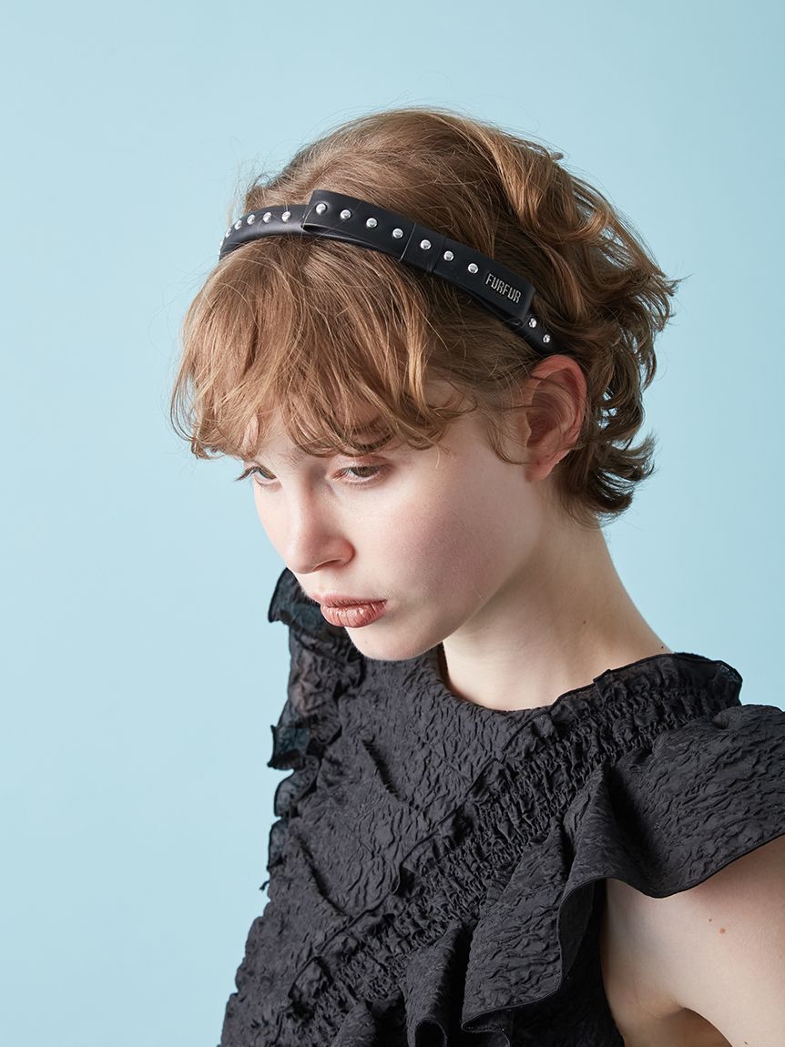 FURFUR「スタッズリボンカチューシャ」|ヘアバンド|