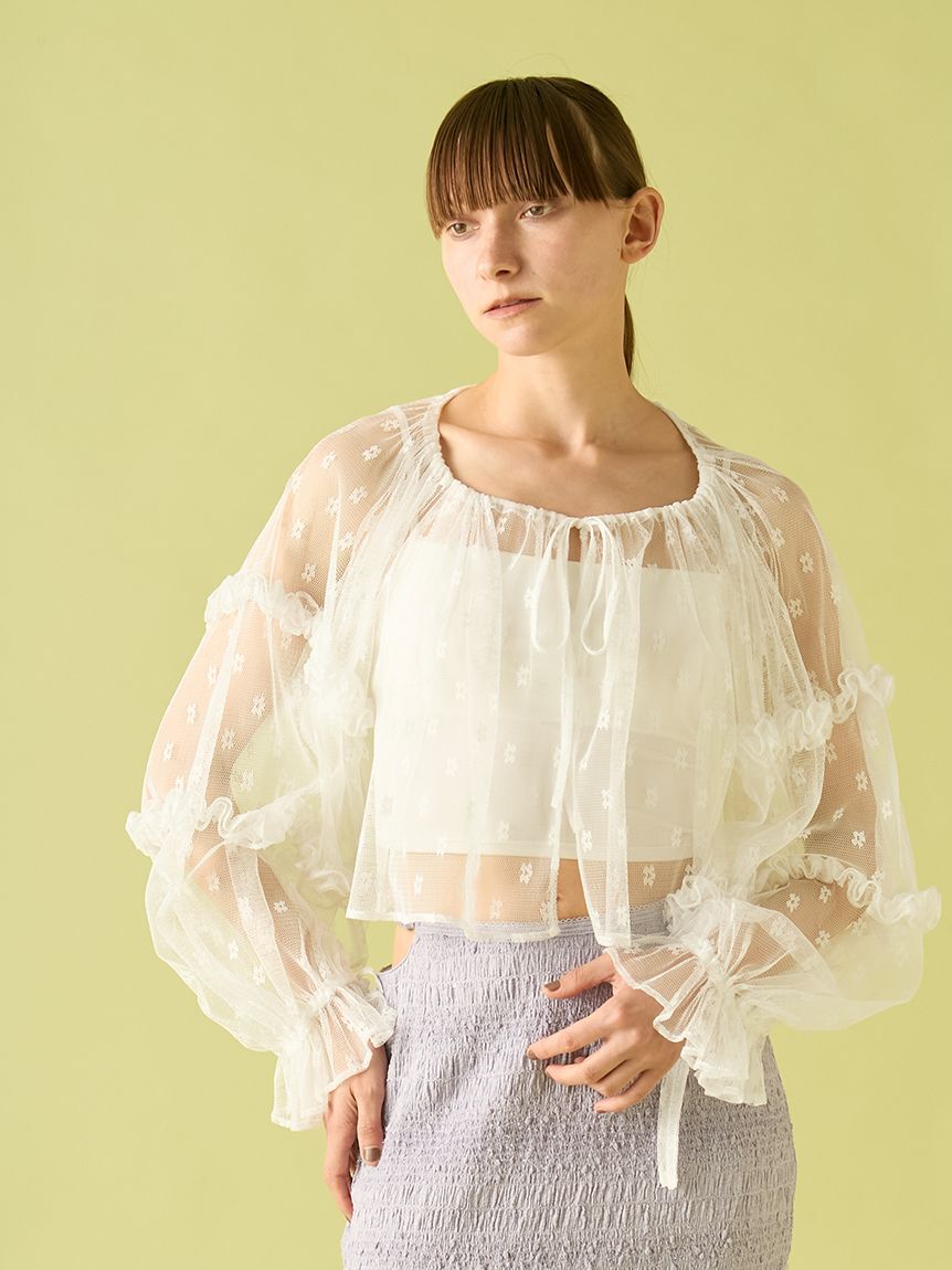 FURFUR「チュールフリルボレロ」|カーディガン|
