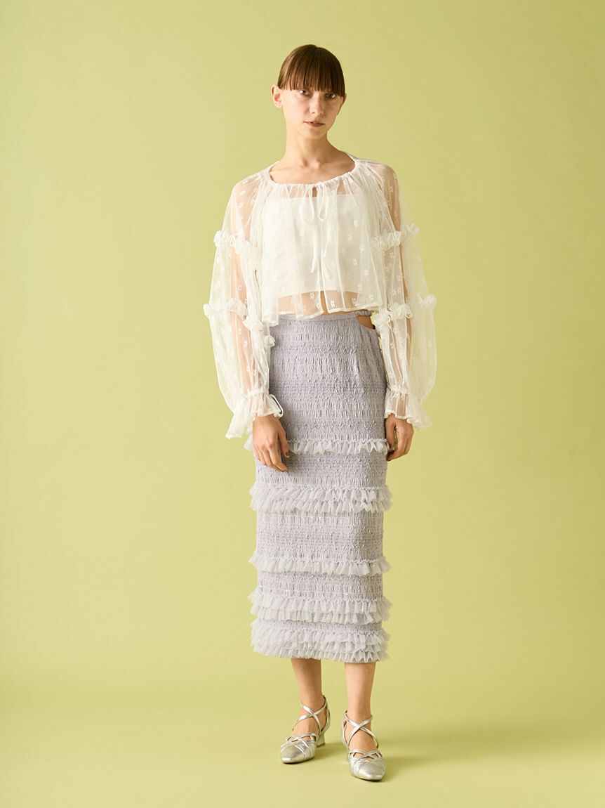 FURFUR「チュールフリルボレロ」|カーディガン|