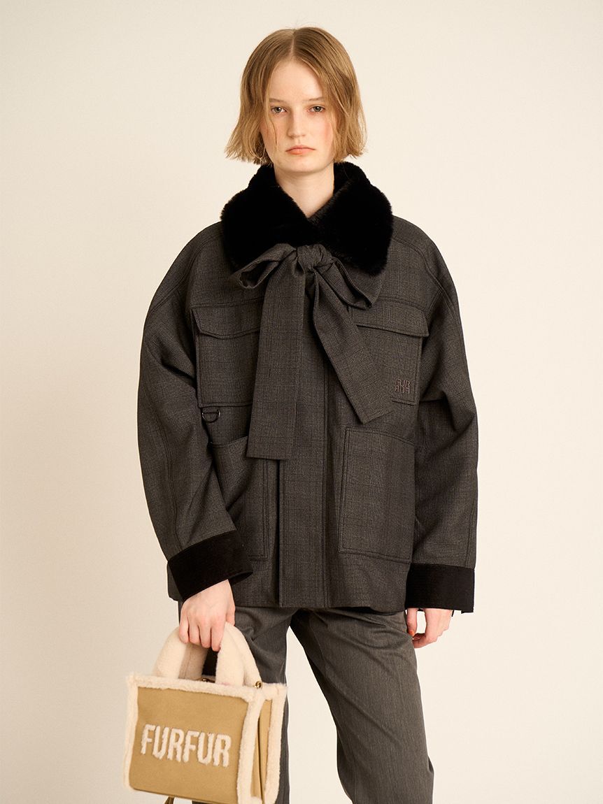 FURFUR「パデットボウタイワークブルゾン」|ブルゾン・スタジャン|