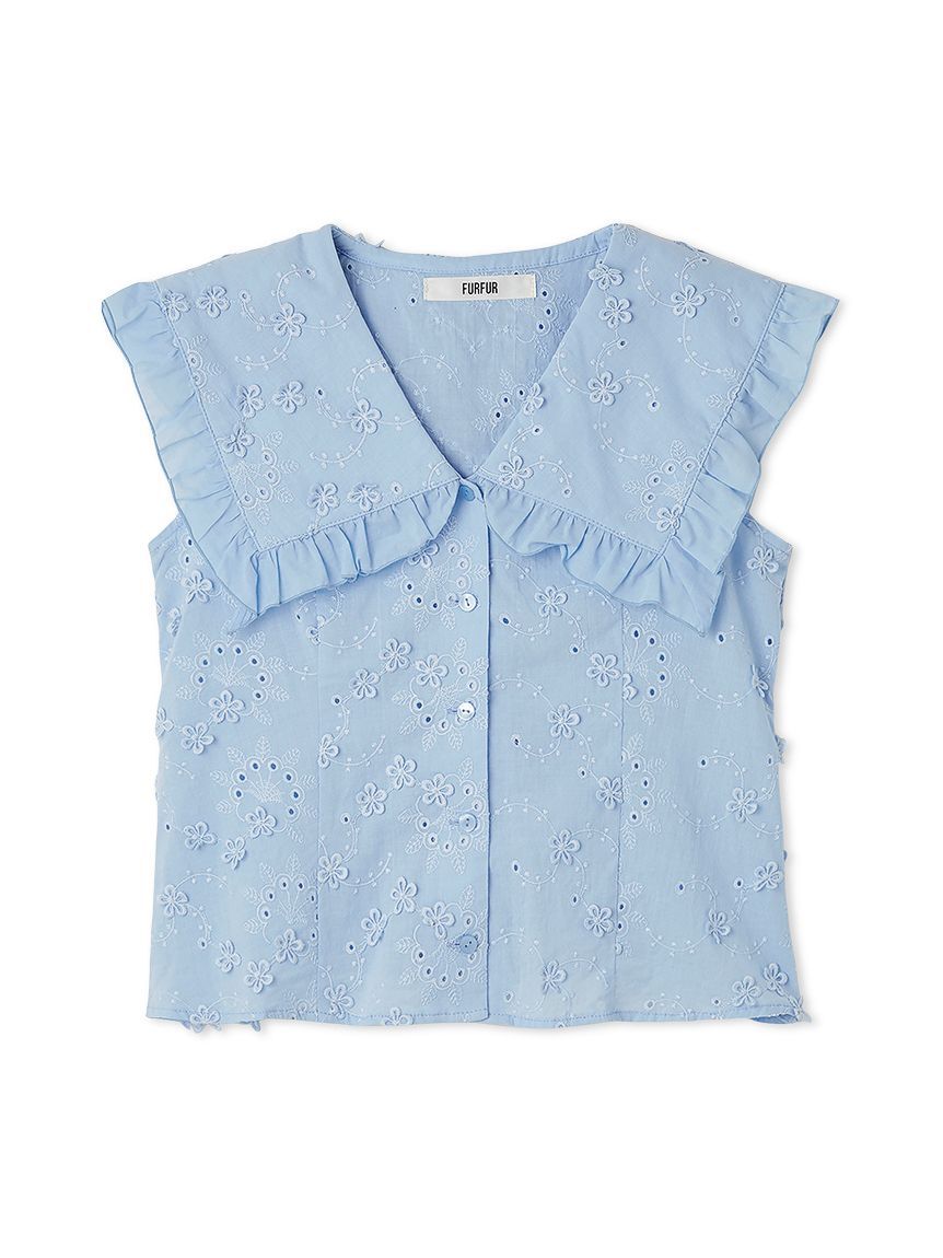 FURFUR「ビッグカラーノースリブラウス」|シャツ・ブラウス|