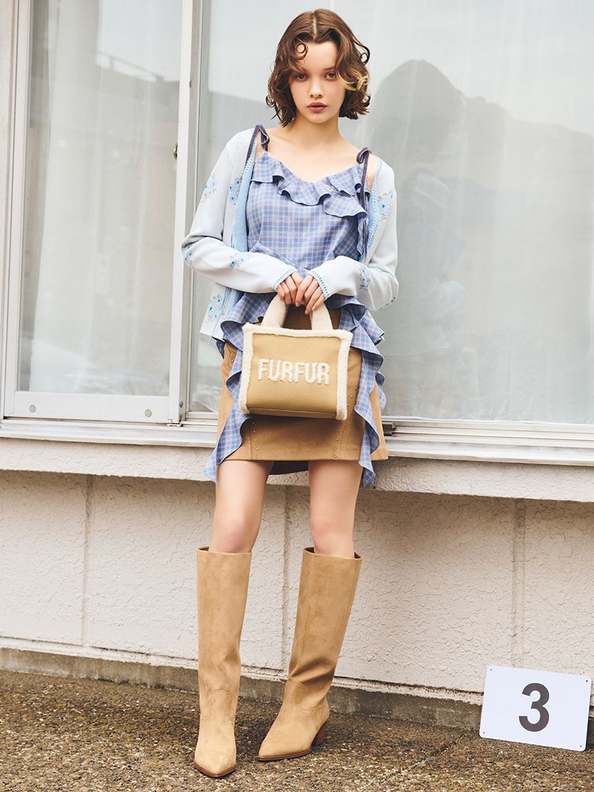 FURFUR「フラワーリボンジャガードカーディガン」|カーディガン|