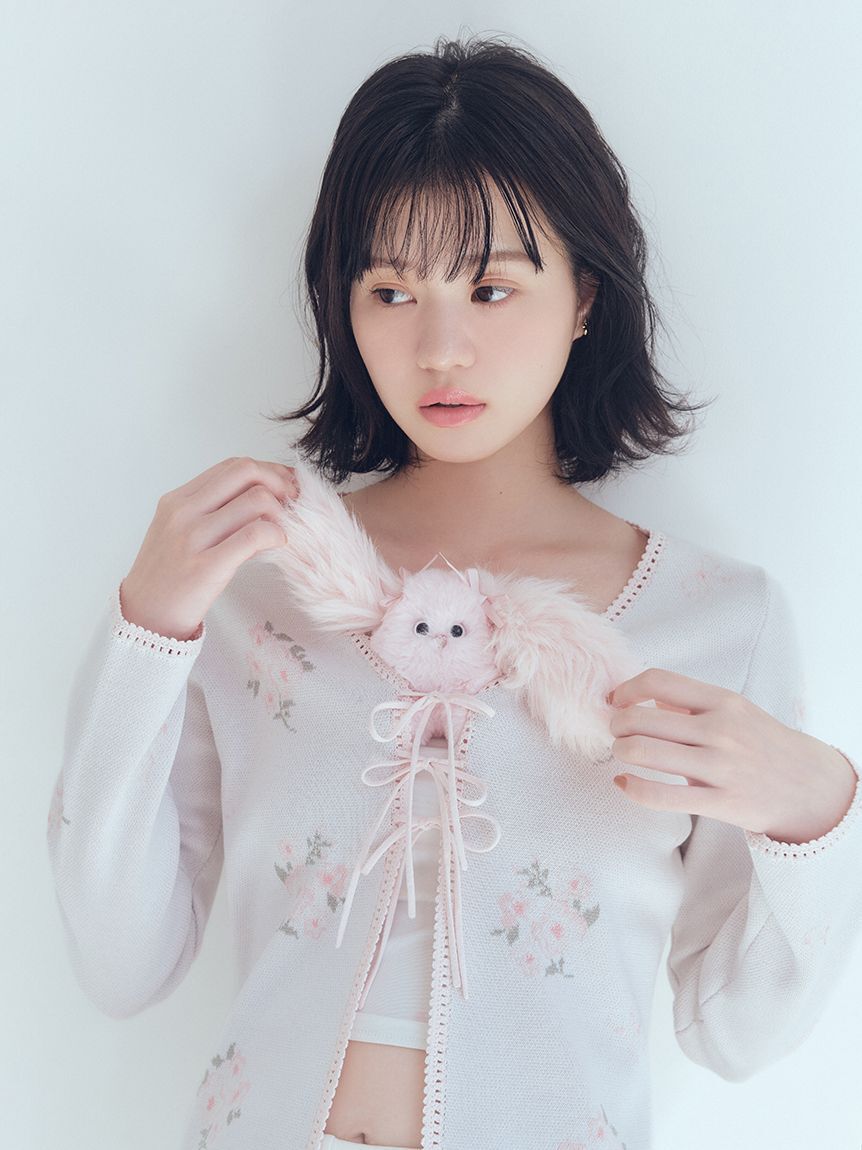 FURFUR「フラワーリボンジャガードカーディガン」|カーディガン|PNK