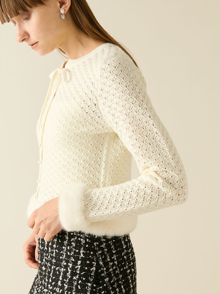 FURFUR「エコファートリムカーディガン」|カーディガン|