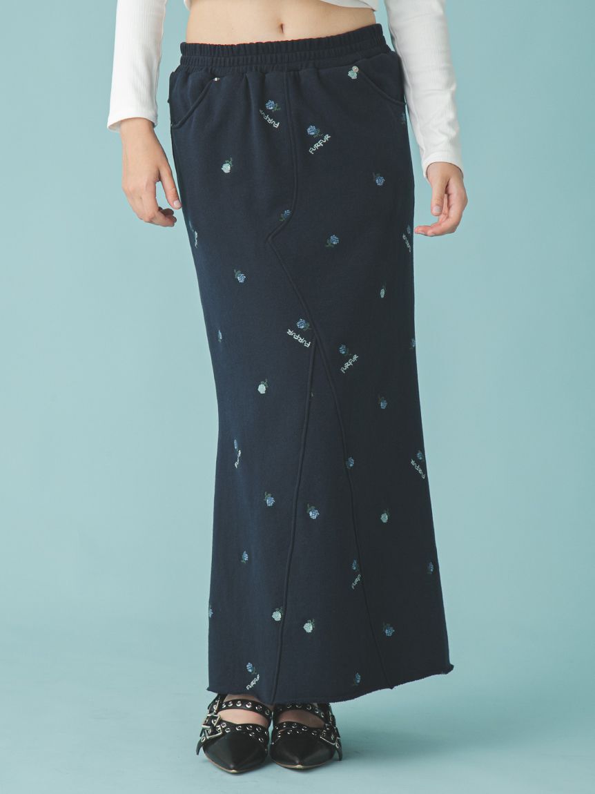 FURFUR「フラワー刺繍スウェットスカート」|スカート|