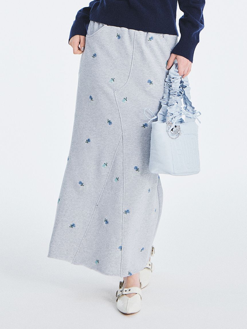 FURFUR「フラワー刺繍スウェットスカート」|スカート|